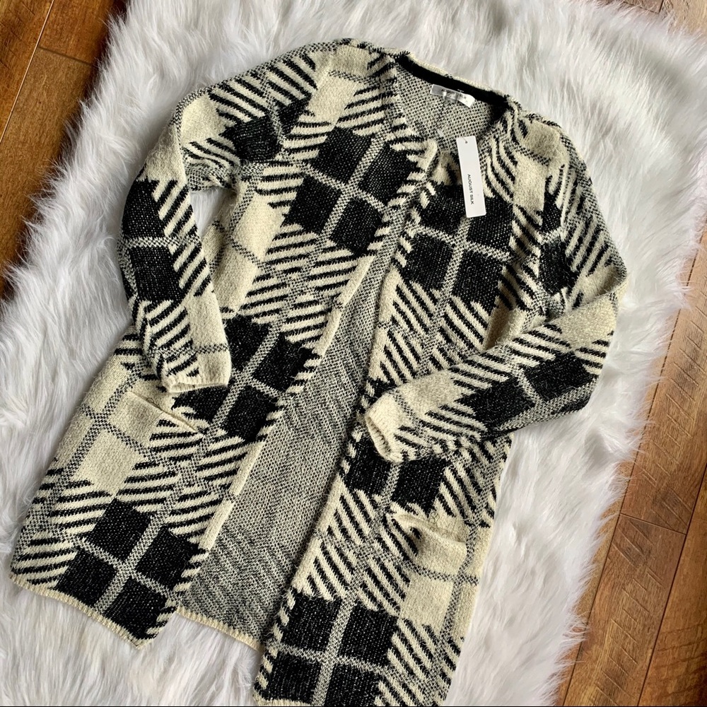 NWT August Silk Open Long Cardigan